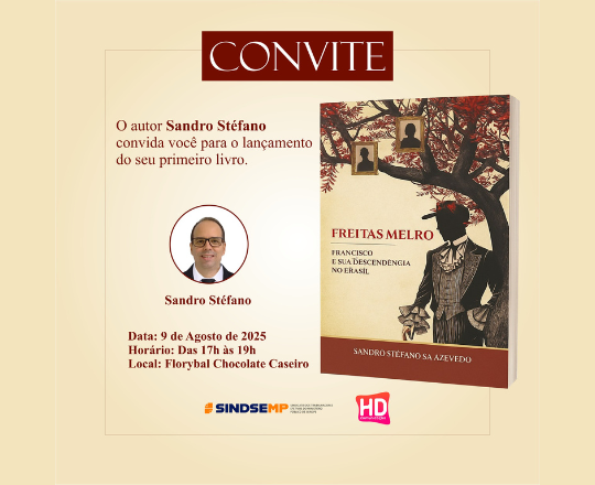 Sandro Stefano estreia como autor e convida colegas para lançamento de livro dia 9 de agosto